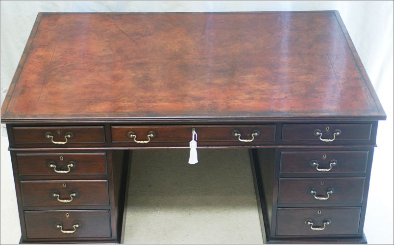 1038 Antique Victorian Mahogany Partners Desk (8)